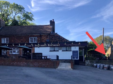 photo showing location of defibrillator at the Rising Sun Inn