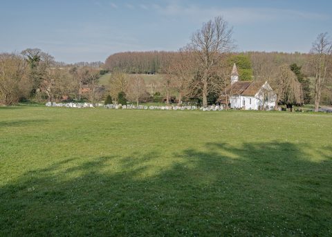 photo of church meadow and church