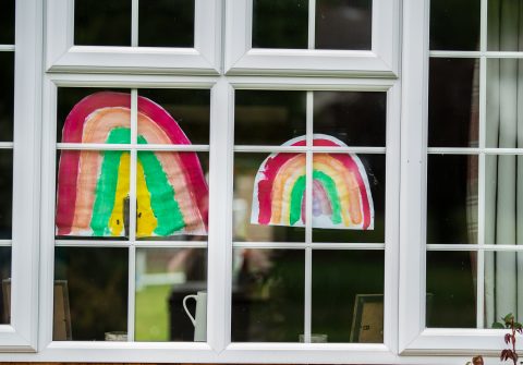 pictures of rainbows in a window