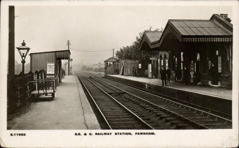 Fawkham railway station about 100 years ago