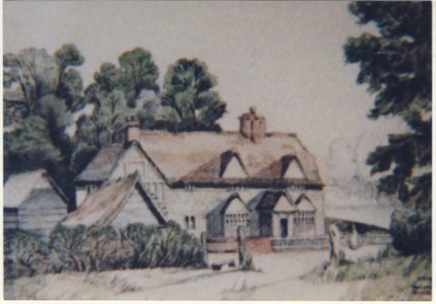 watercolour painting of a farmhouse