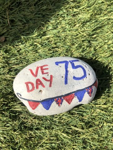 stone painted for VE Day