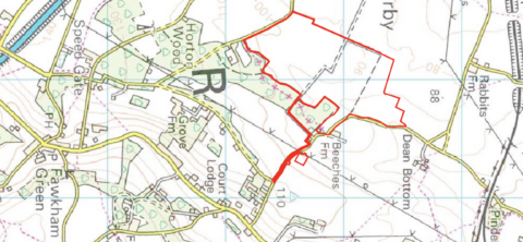 OS map showing site of proposed solar farm